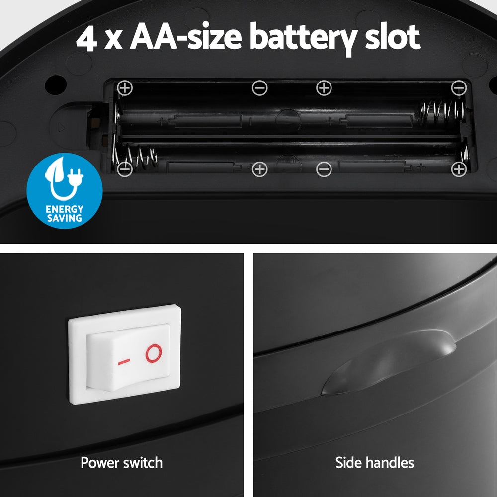 Devanti Sensor Bin Motion Rubbish Bins Kitchen Automatic Trash Can Black 9L 6