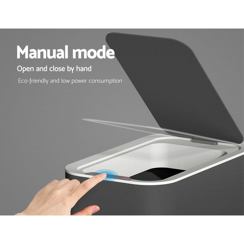 Devanti 9L Motion Sensor Bin Rubbish Automatic Ash Black 5