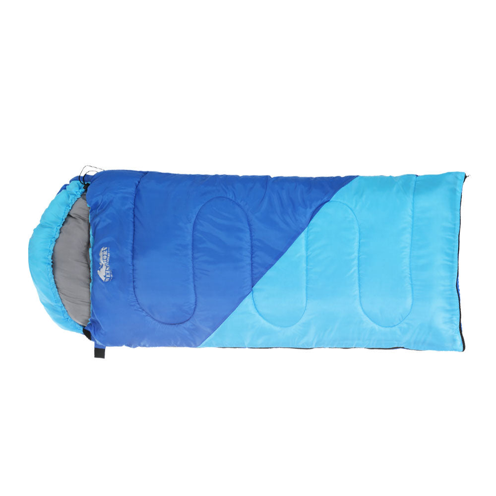 Weisshorn Sleeping Bag Kids Single 172cm Thermal Camping Hiking Blue 3