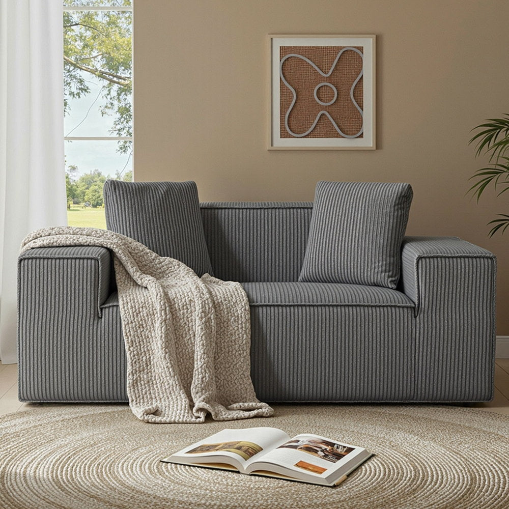 Artiss 2 Seater Sofa Loveseat Sofas Bed Couch No Assembly Corduroy Small Couches Apartement 3