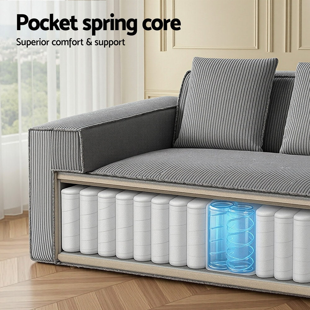 Artiss 2 Seater Sofa Loveseat Sofas Bed Couch No Assembly Corduroy Small Couches Apartement 4