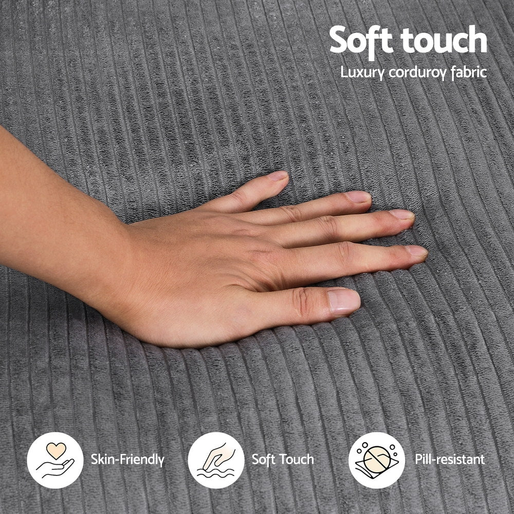 Artiss 2 Seater Sofa Loveseat Sofas Bed Couch No Assembly Corduroy Small Couches Apartement 6