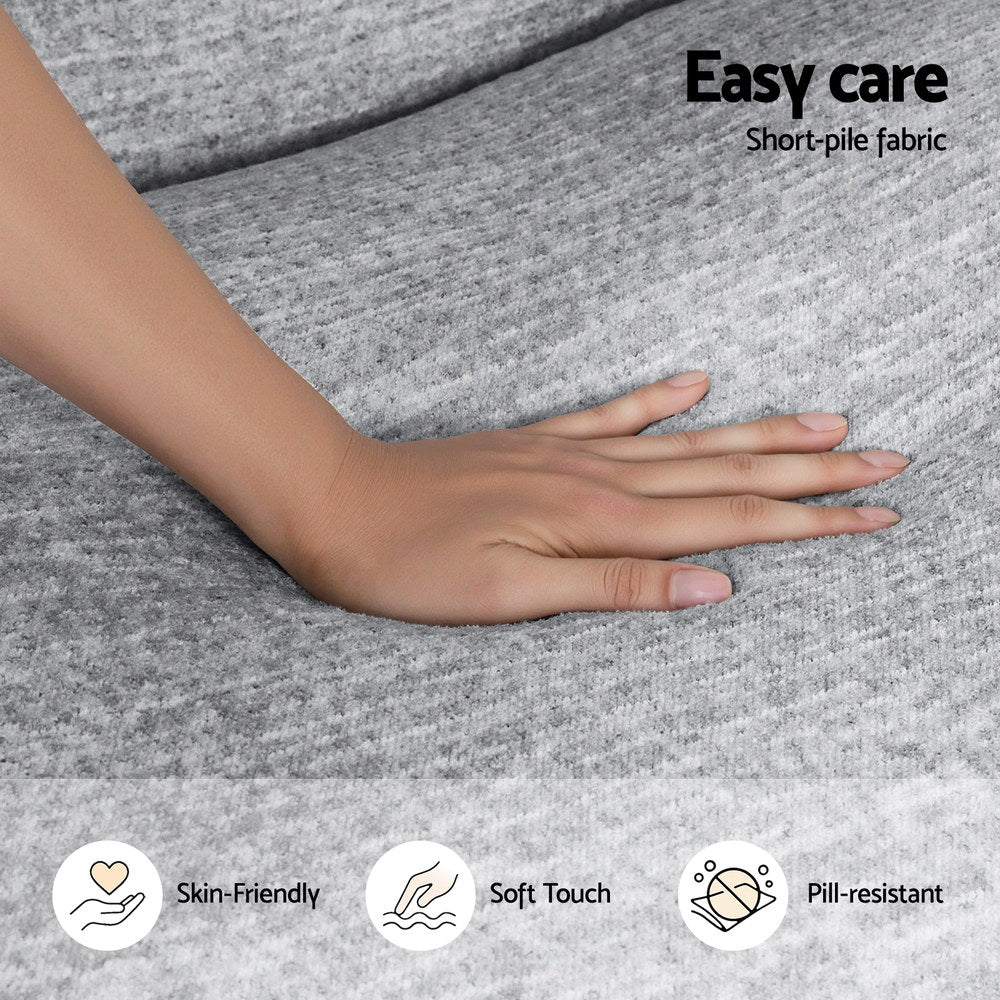 Artiss 2 Seater Sofa Modular Sectional Sofas Couch Bed No Assembly Living Room Grey 5