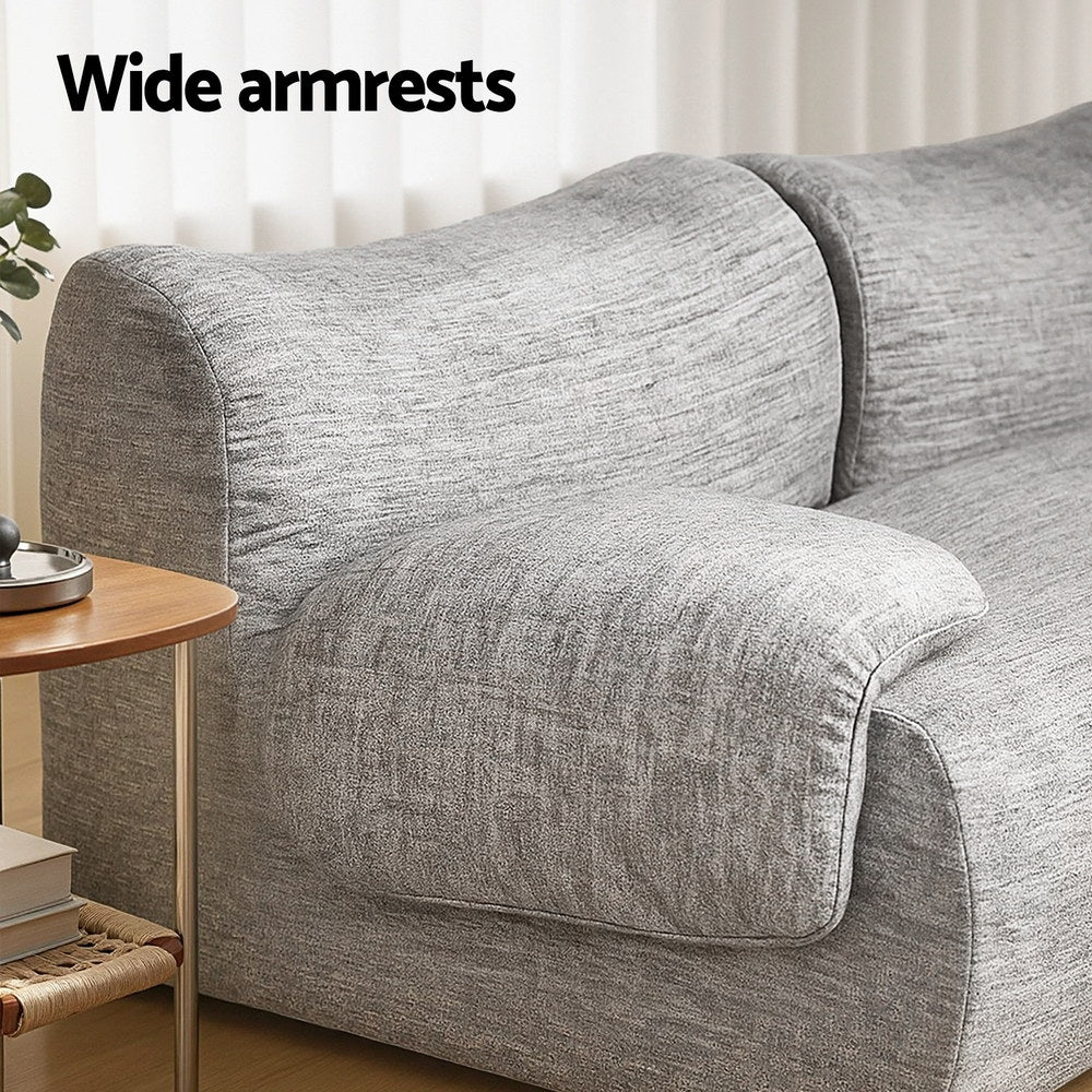 Artiss 2 Seater Sofa Modular Sectional Sofas Couch Bed No Assembly Living Room Grey 6