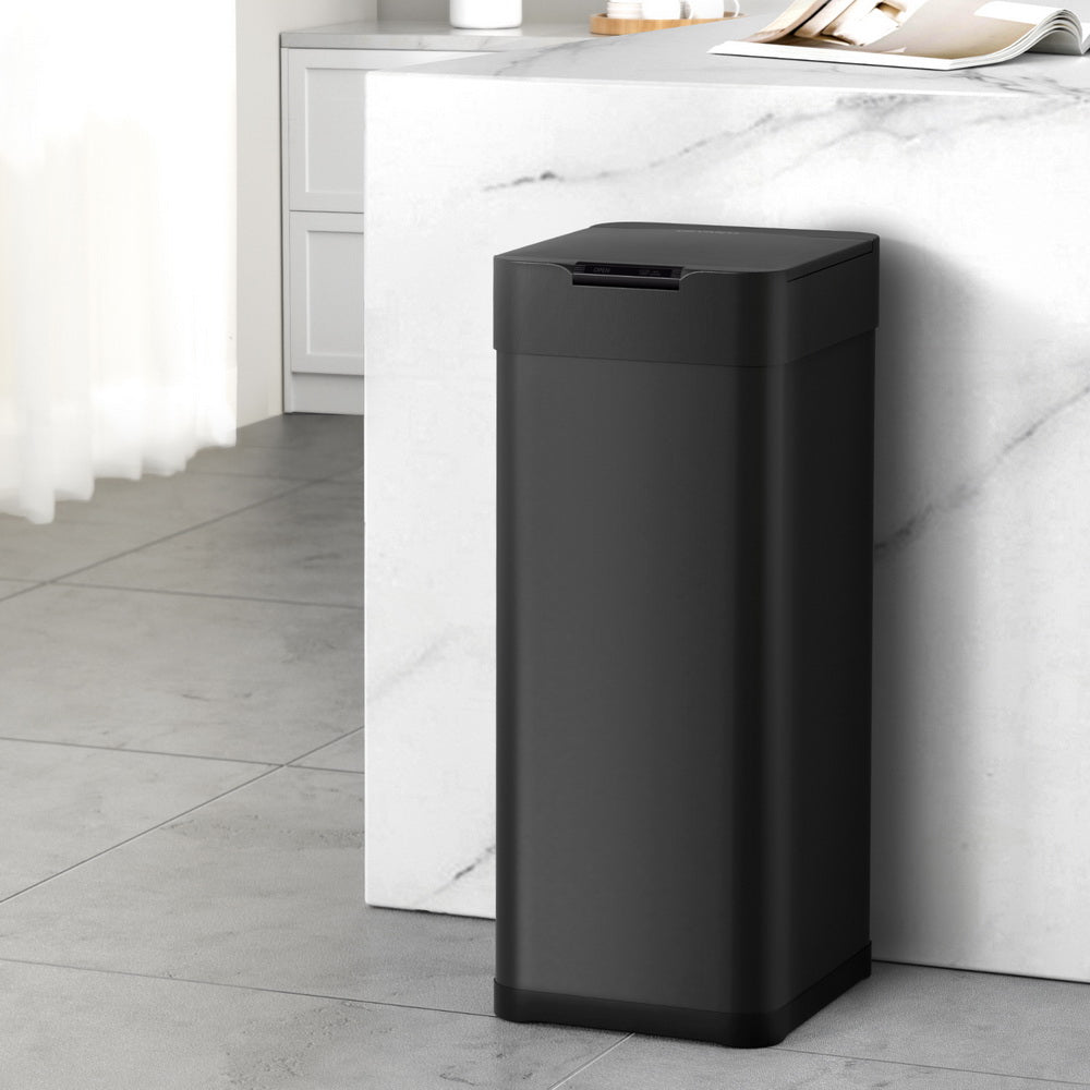 Devanti 50L Sensor Bin Motion Rubbish Bins Kitchen Automatic Trash Can Black 7