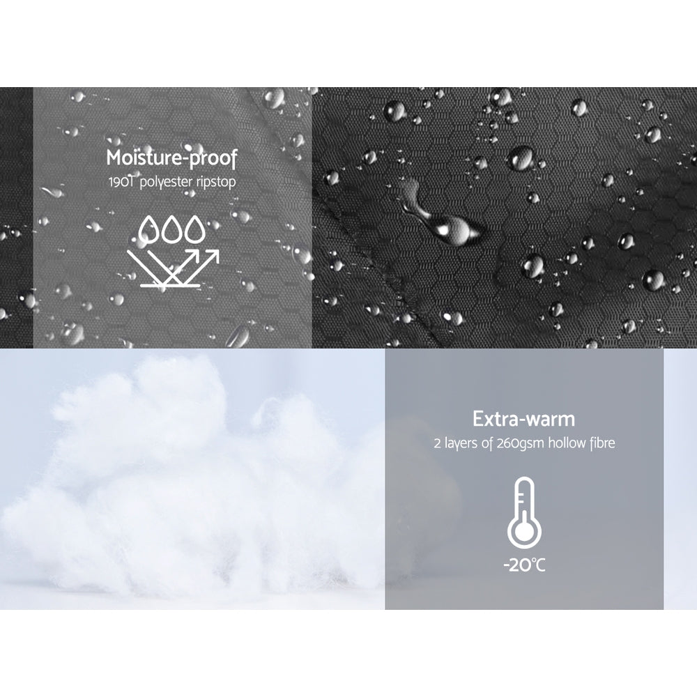 Weisshorn Sleeping Bag Single Thermal Camping Hiking Tent Black  -20°C 4