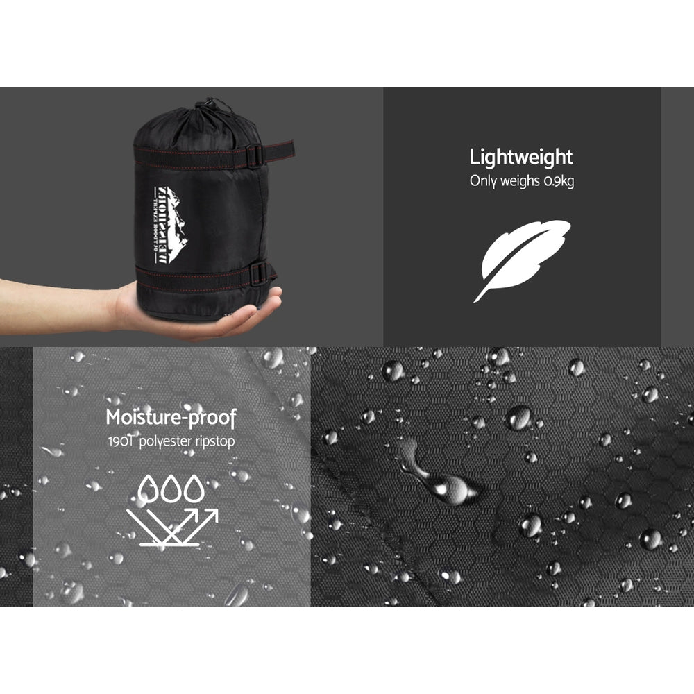 Weisshorn Sleeping Bag Single Thermal Camping Hiking Tent Grey 0&deg;C 4