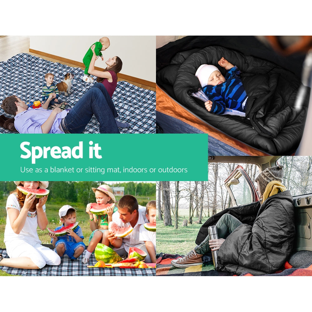 Weisshorn Sleeping Bag Single Thermal Camping Hiking Tent Grey 0&deg;C 6