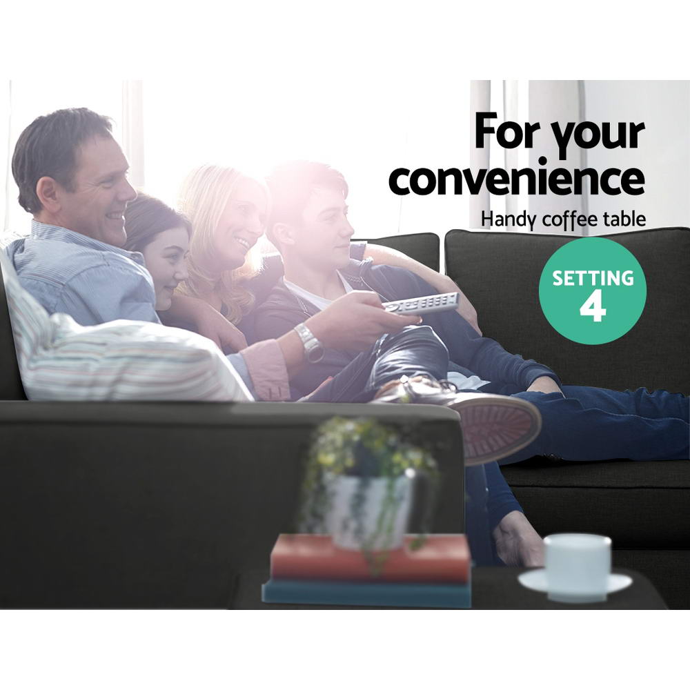 Artiss Modular Sofa Chaise Set 4-seater Dark Grey 6