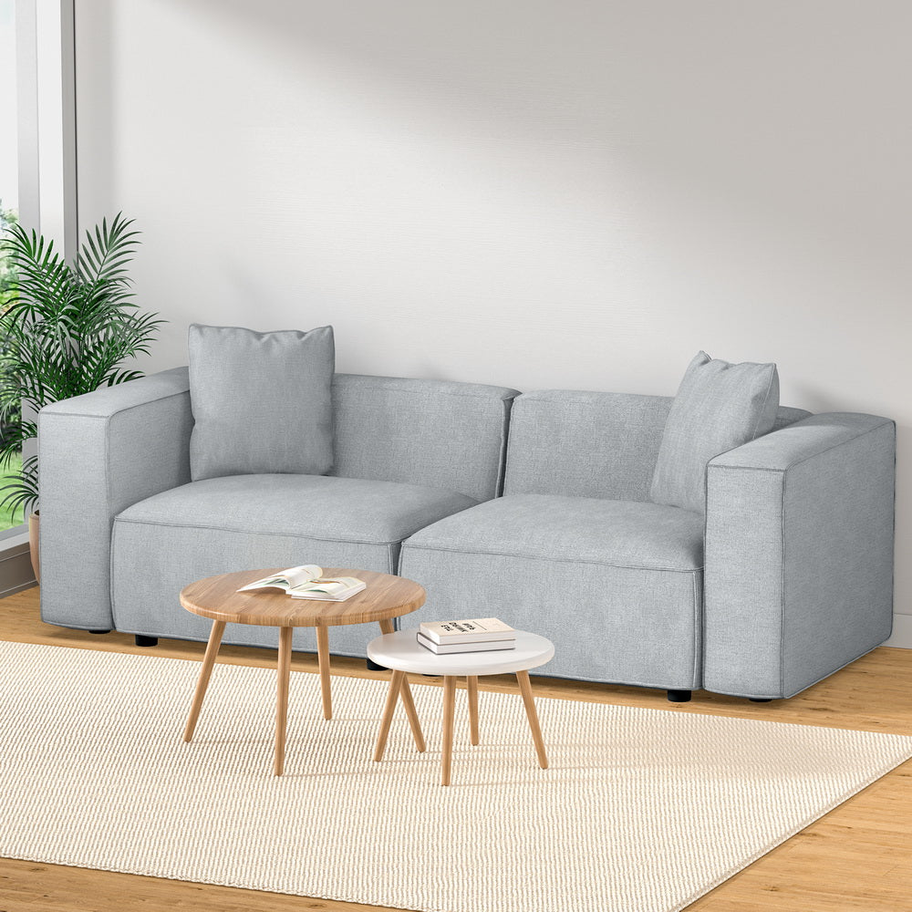 Artiss Modular Sofa Chaise Set 2-Seater Grey 7