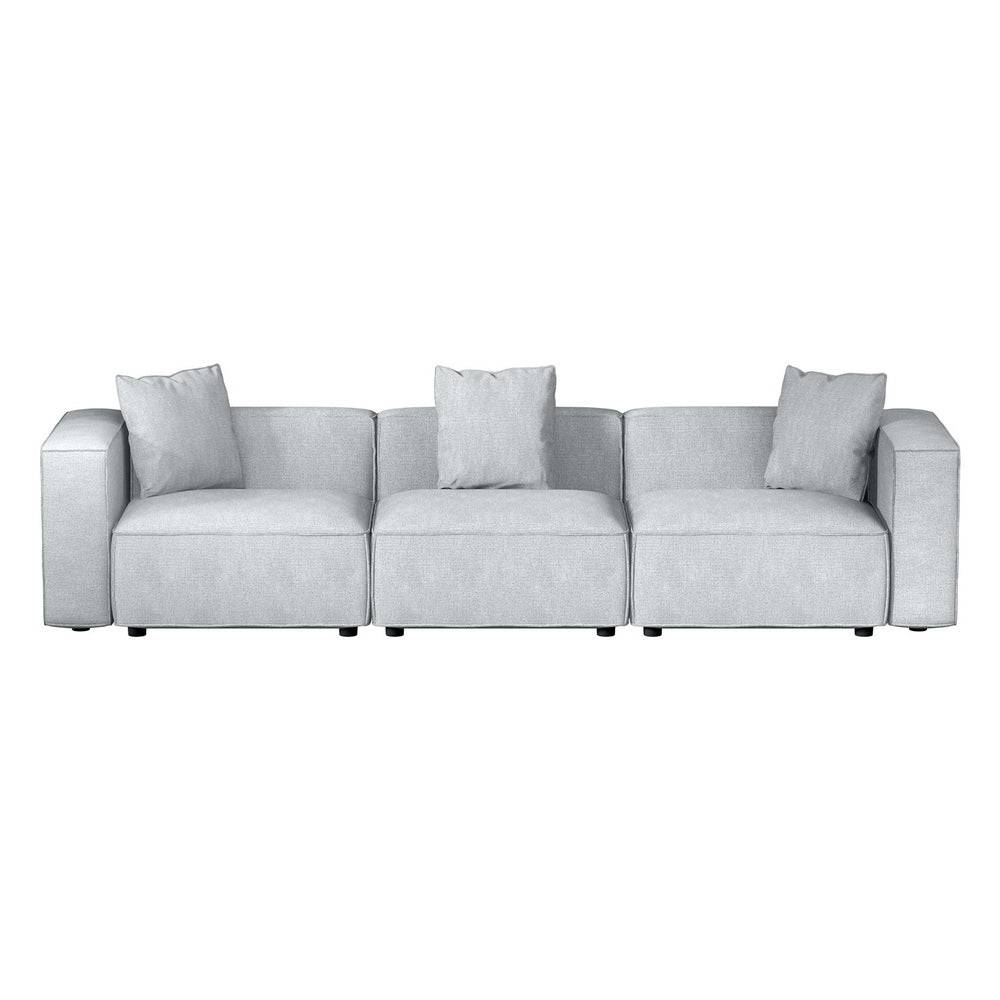 Artiss Modular Sofa Chaise Set 3-Seater Grey 3
