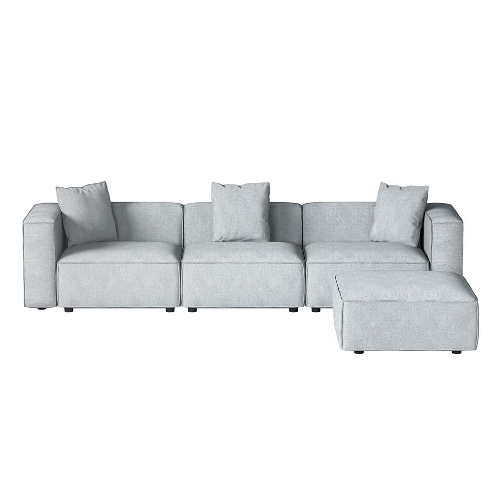Artiss Modular Sofa Chaise Set 4-Seater Grey 3