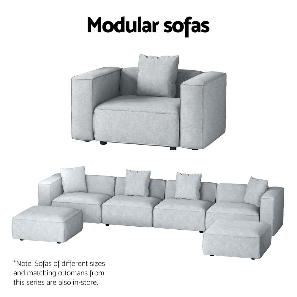 Artiss Modular Sofa Chaise Set 4-Seater Grey 6