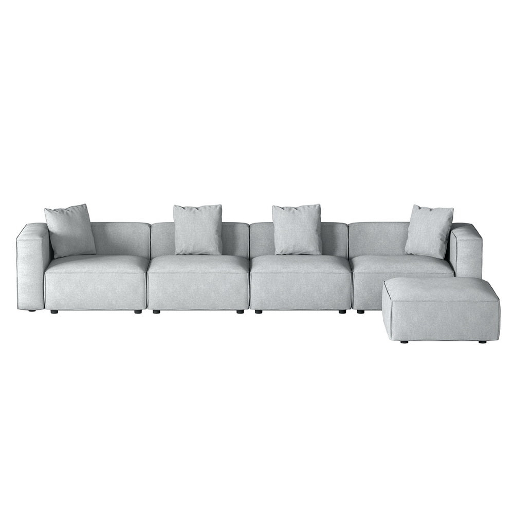 Artiss Modular Sofa Chaise Set 5-Seater Grey 3