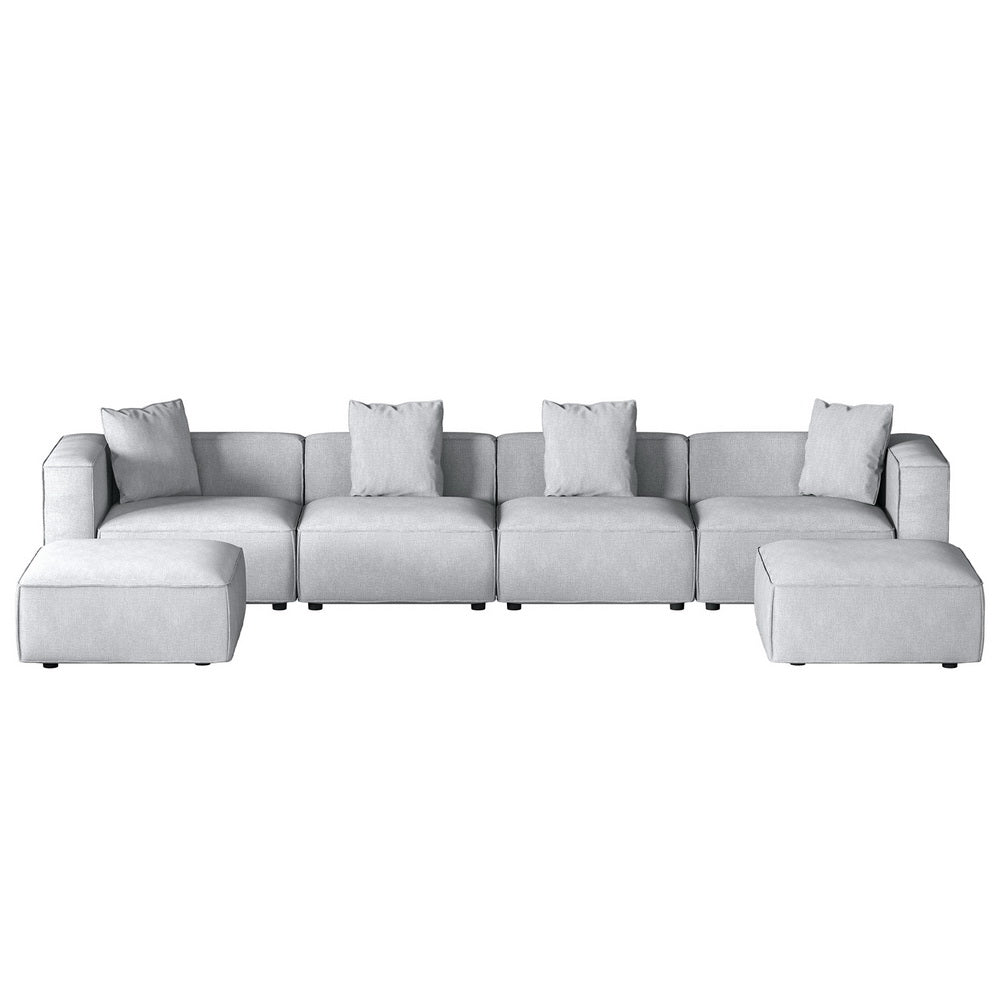 Artiss Modular Sofa Chaise Set 6-Seater Grey 3