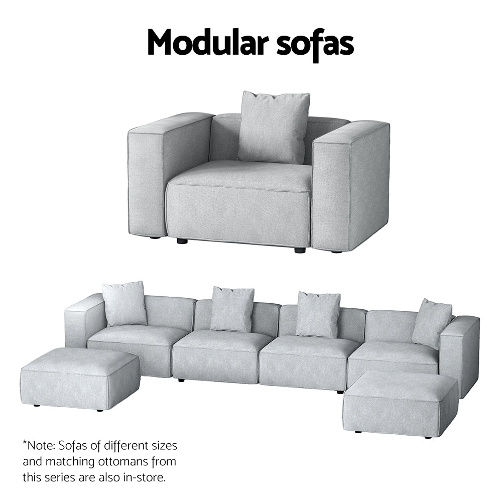 Artiss Modular Sofa Chaise Set 6-Seater Grey 6