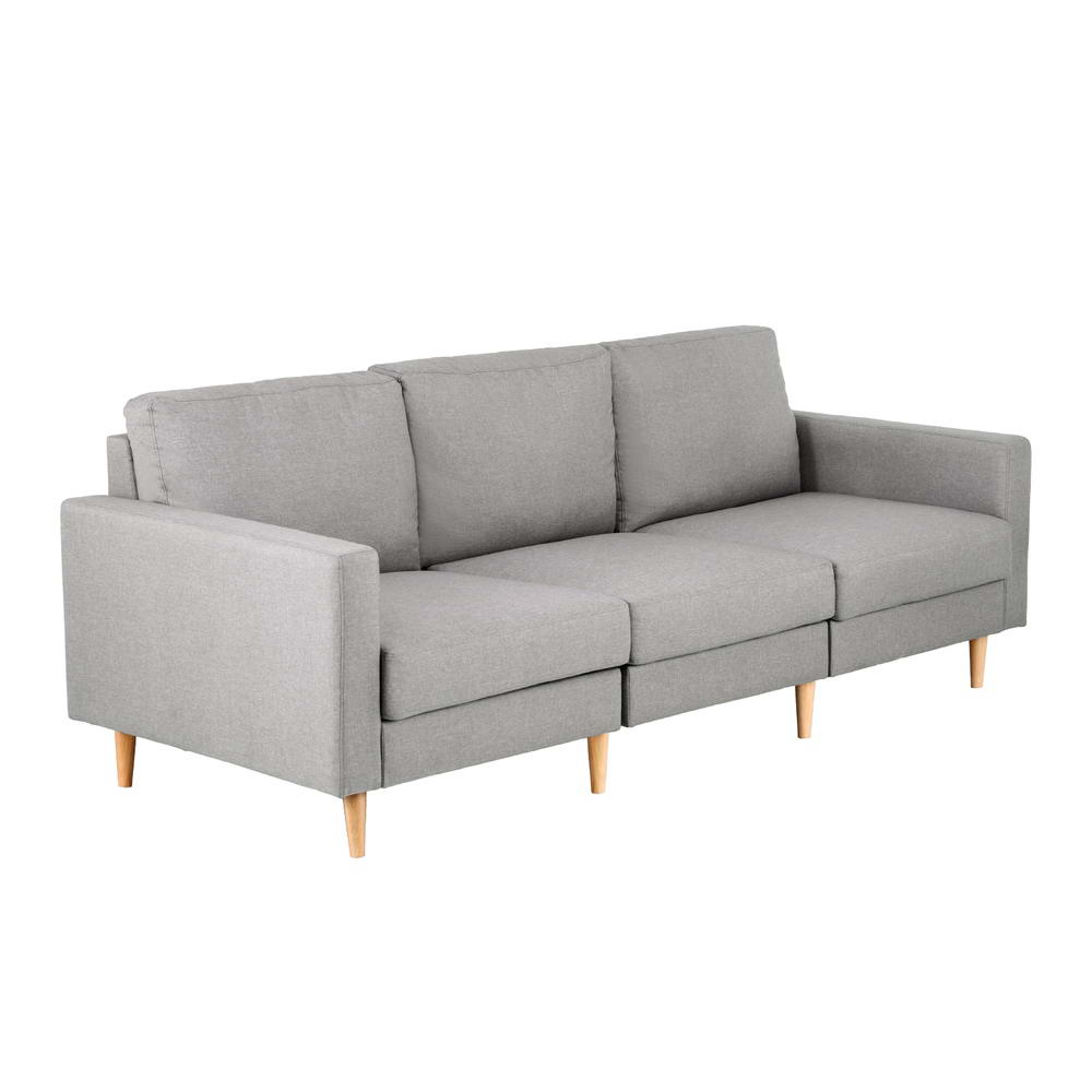 Artiss 3 Seater Sofa 225cm Linen Fabric Grey 3