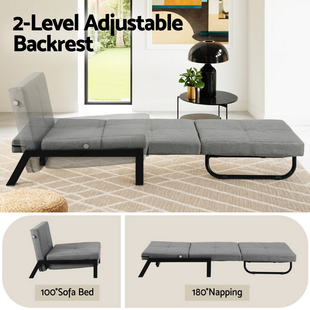 Artiss Sofa Bed Folding Convertible Couch Recliner Lounge Chair 4