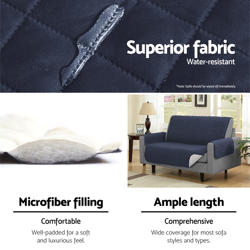 Artiss Sofa Cover Couch Covers 3 Seater Quilted Dark Grey 4