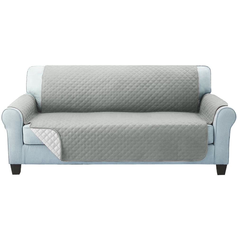 Artiss Sofa Cover Couch Covers 3 Seater Quilted Grey 3