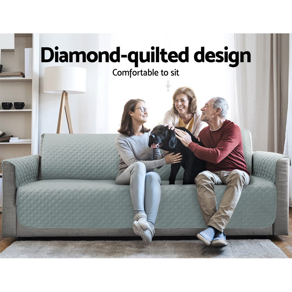 Artiss Sofa Cover Couch Covers 3 Seater 100% Water Resistant Grey 4