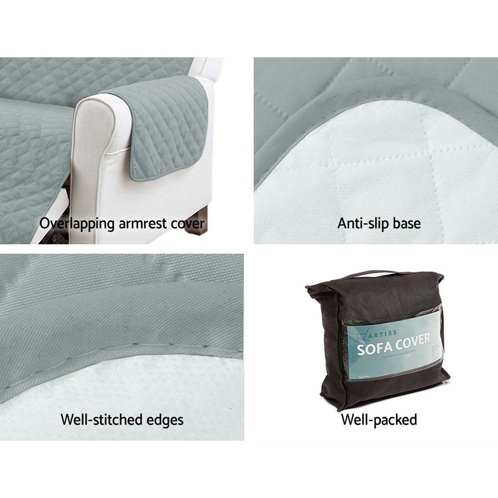 Artiss Sofa Cover Couch Covers 3 Seater 100% Water Resistant Grey 6