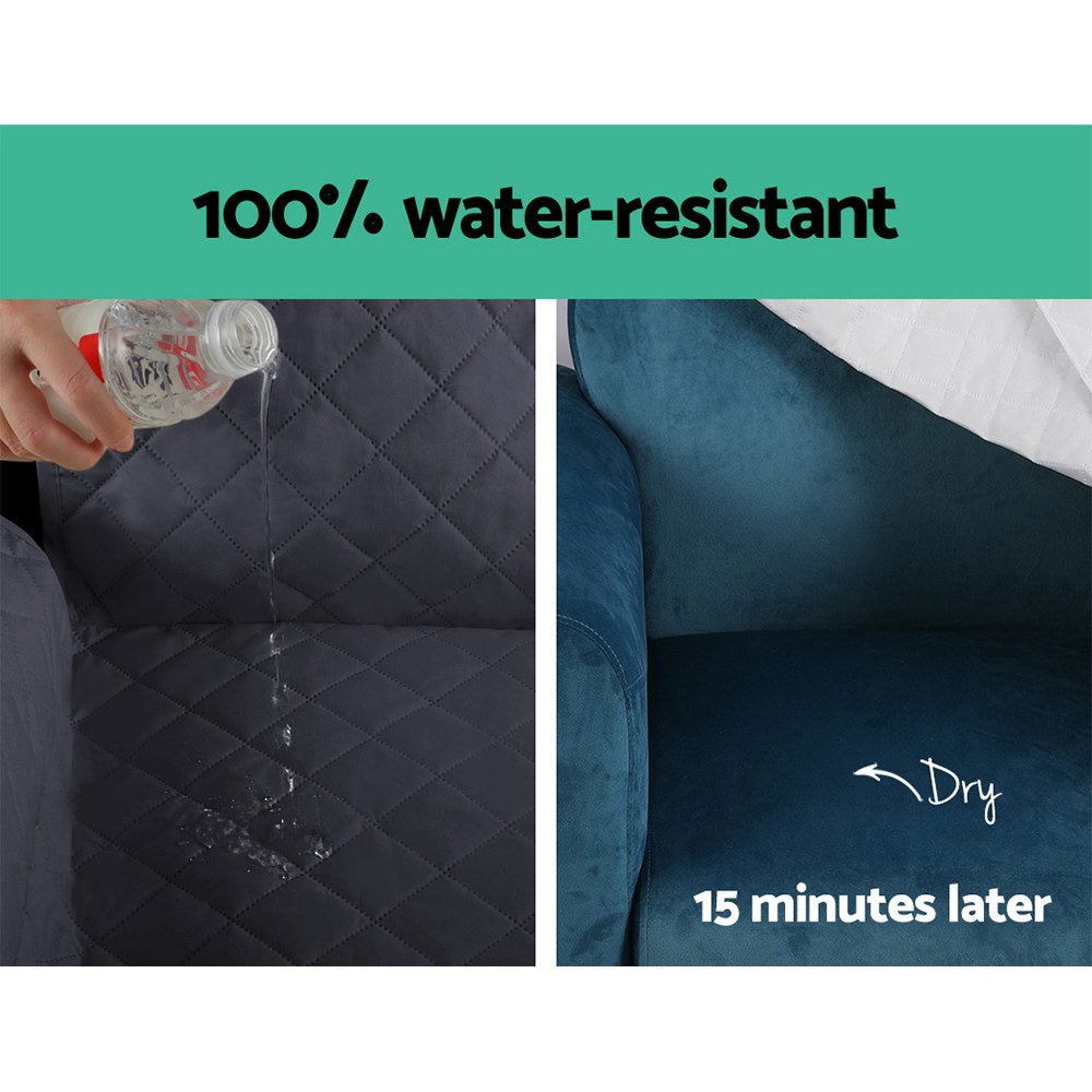 Artiss Sofa Cover Couch Covers 4 Seater 100% Water Resistant Dark Grey 4