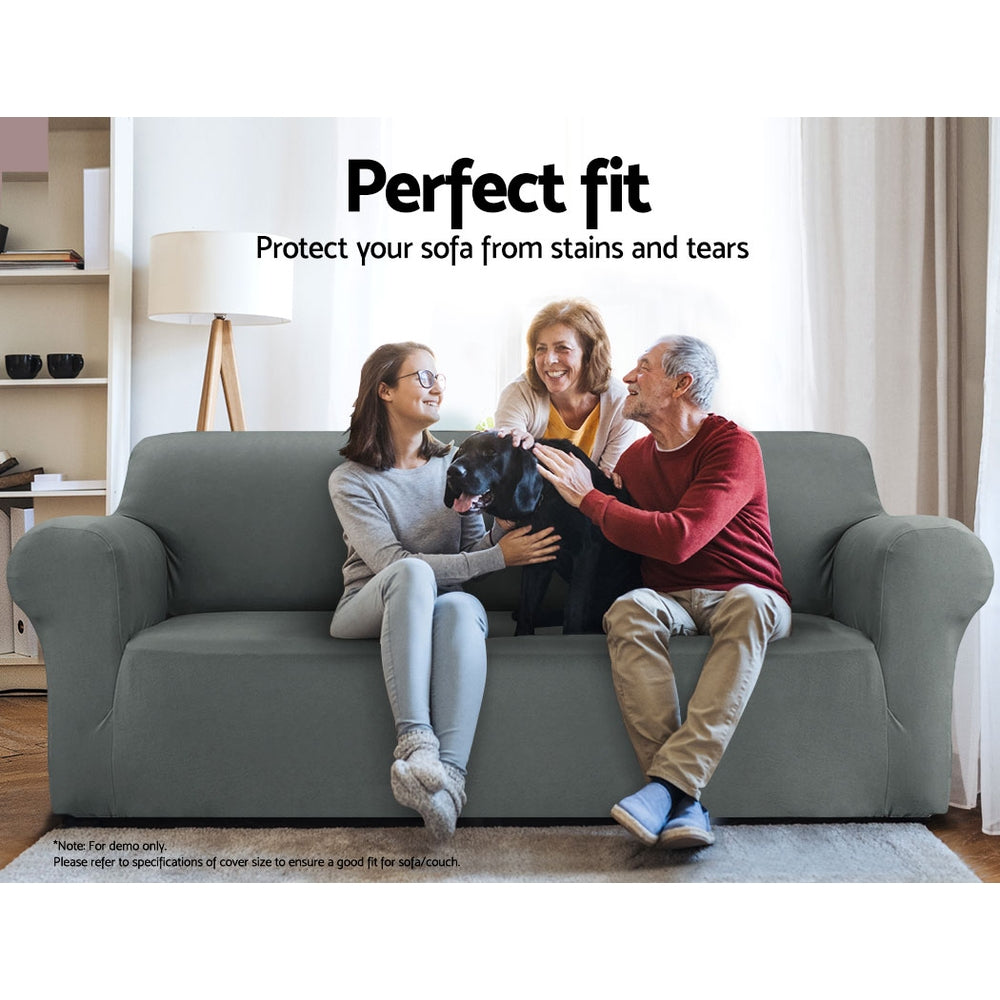 Artiss Sofa Cover Couch Covers 3 Seater Stretch Grey 3