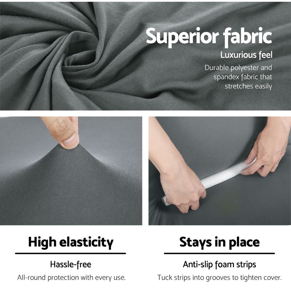 Artiss Sofa Cover Couch Covers 3 Seater Stretch Grey 4