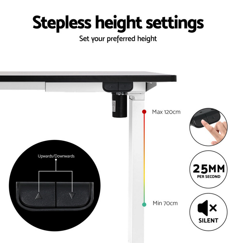 140cm Artiss Electric Standing Desk with Mini Pedal Exercise Bike Home Office 6