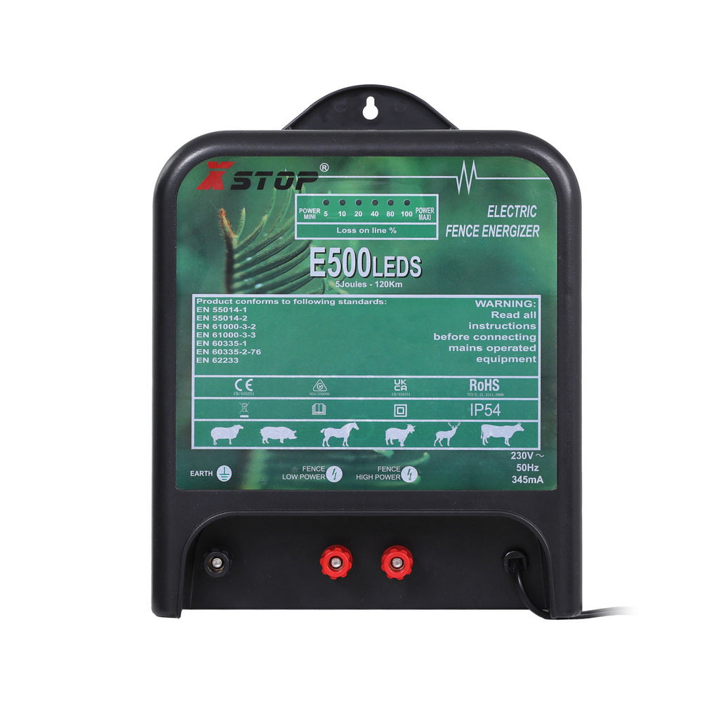XSTOP Electric Fence Energiser 5J 220-240V 120km 3