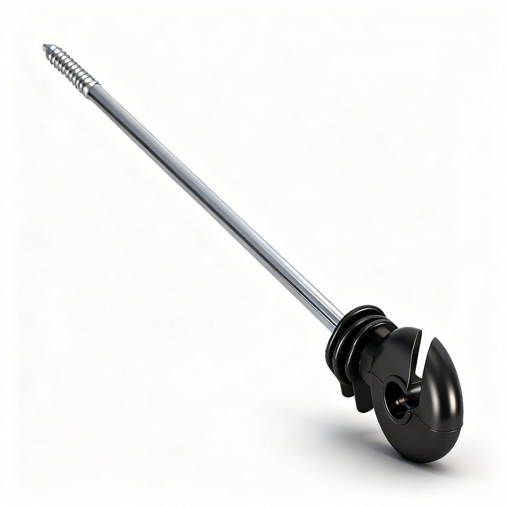 Giantz Electric Fence Ring Insulators 100pcs Stand off Screw in Insulator Black 3