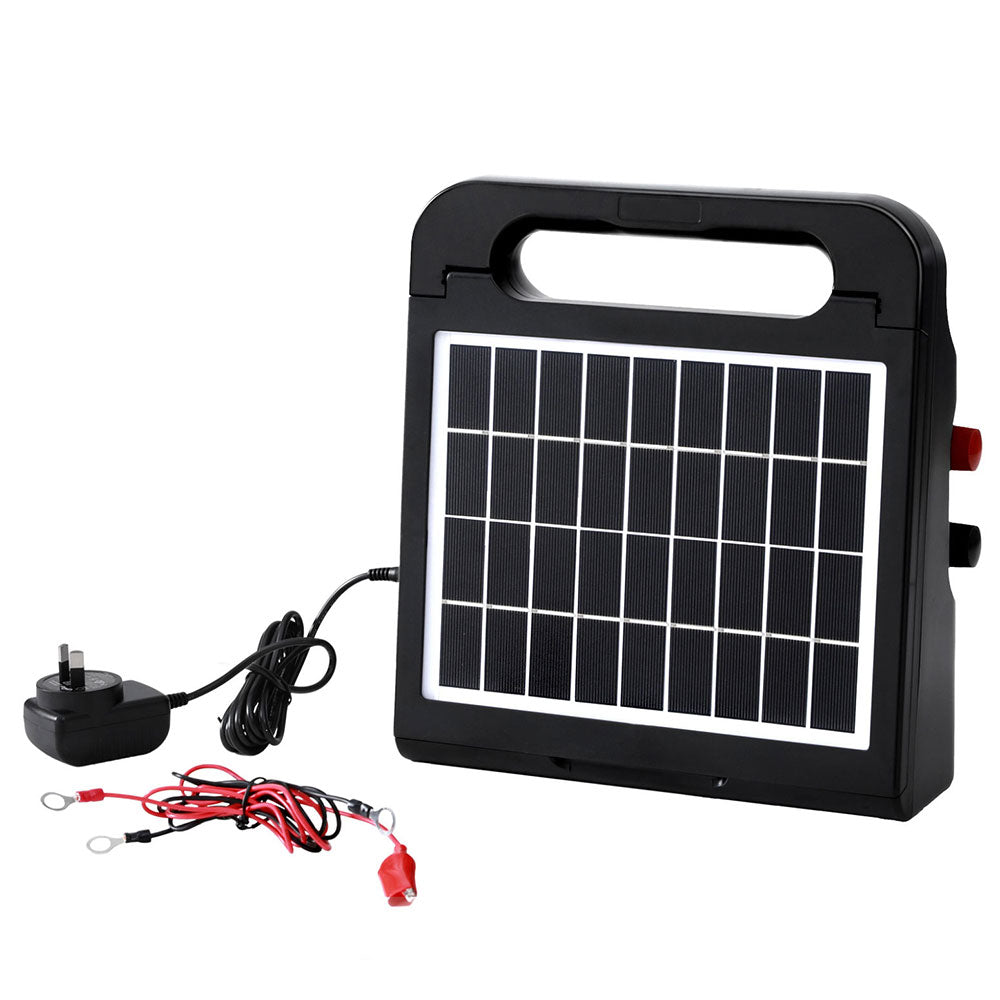 Giantz 5km Electric Fence Energiser Solar Energizer Charger Farm Animal 0.15J
