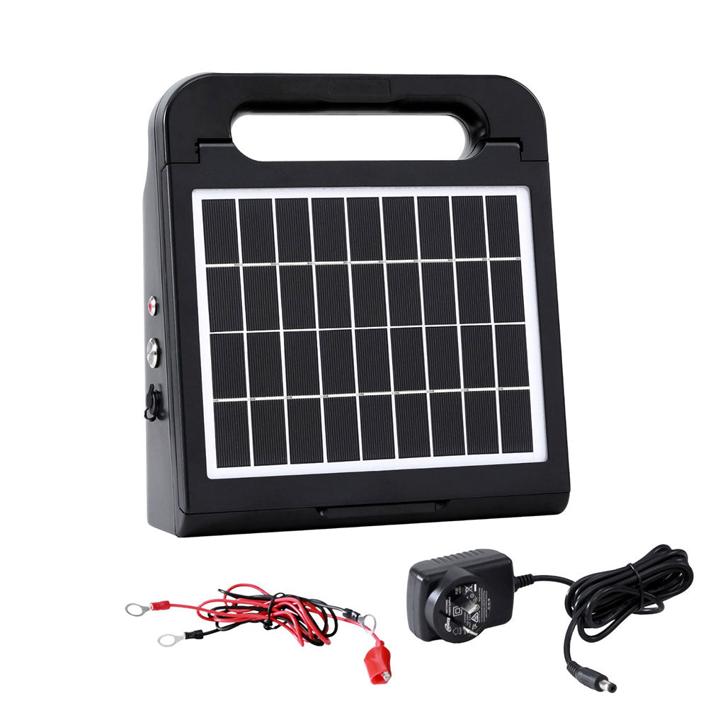 Giantz 5km Electric Fence Energiser Solar Energizer Charger Farm Animal 0.15J 3