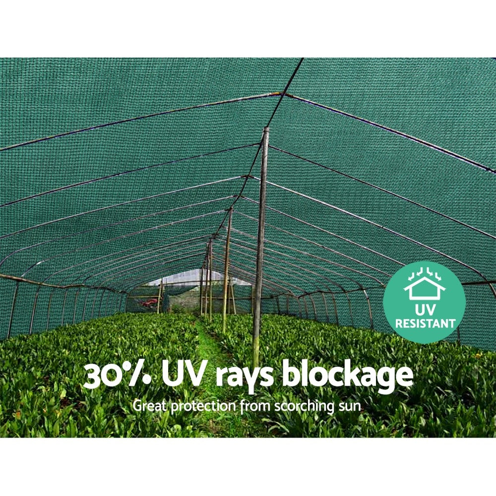 Instahut 30% Shade Cloth 1.83x10m Shadecloth Wide Heavy Duty Green 6