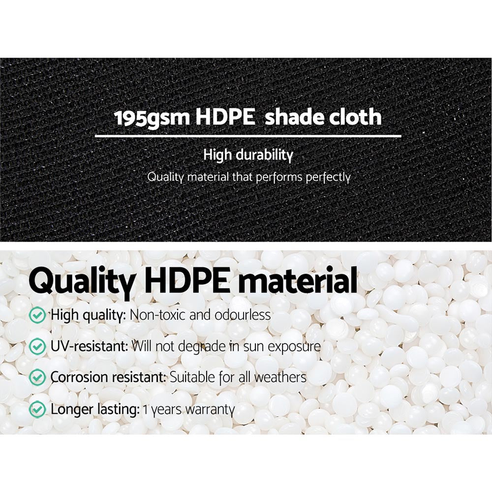 Instahut 90% Shade Cloth 1.83x20m Shadecloth Sail Heavy Duty Black 5