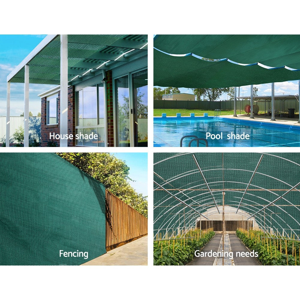 Instahut 30% Shade Cloth 1.83x30m Shadecloth Wide Heavy Duty Green 4