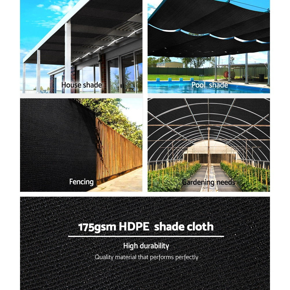 Instahut 70% Shade Cloth 1.83x50m Shade Cloth Sail Heavy Duty Shadecloth Garden Mesh Roll BK 4