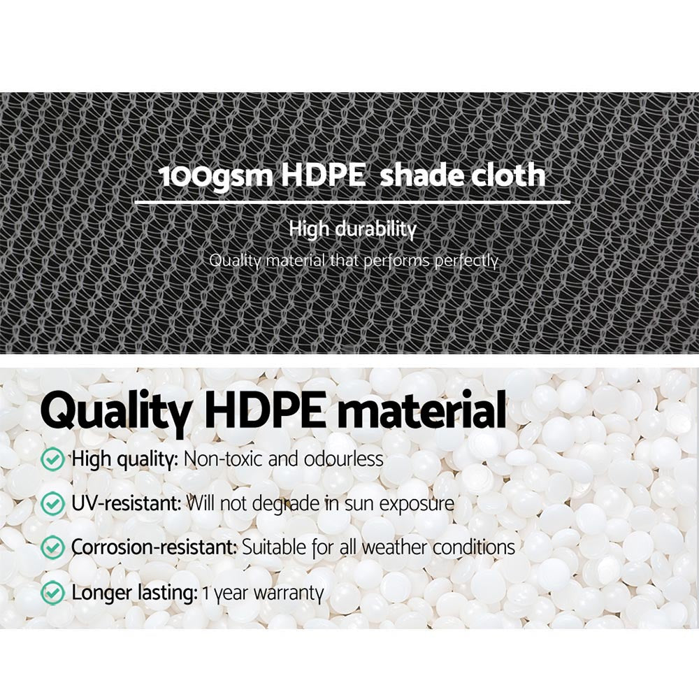 Instahut 50% Shade Cloth 3.66x10m Shadecloth Wide Heavy Duty White 5