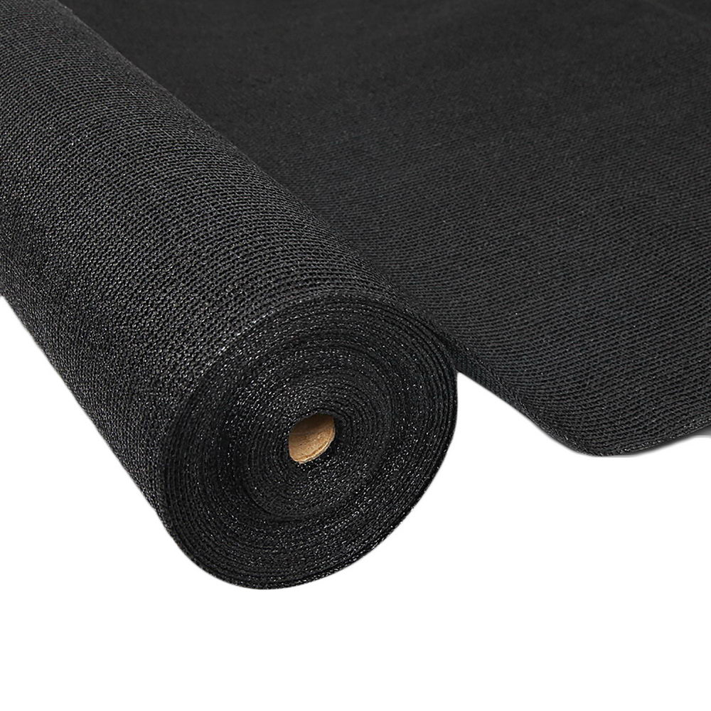 Instahut 50% Shade Cloth 3.66x20m Shadecloth Sail Heavy Duty Black 8