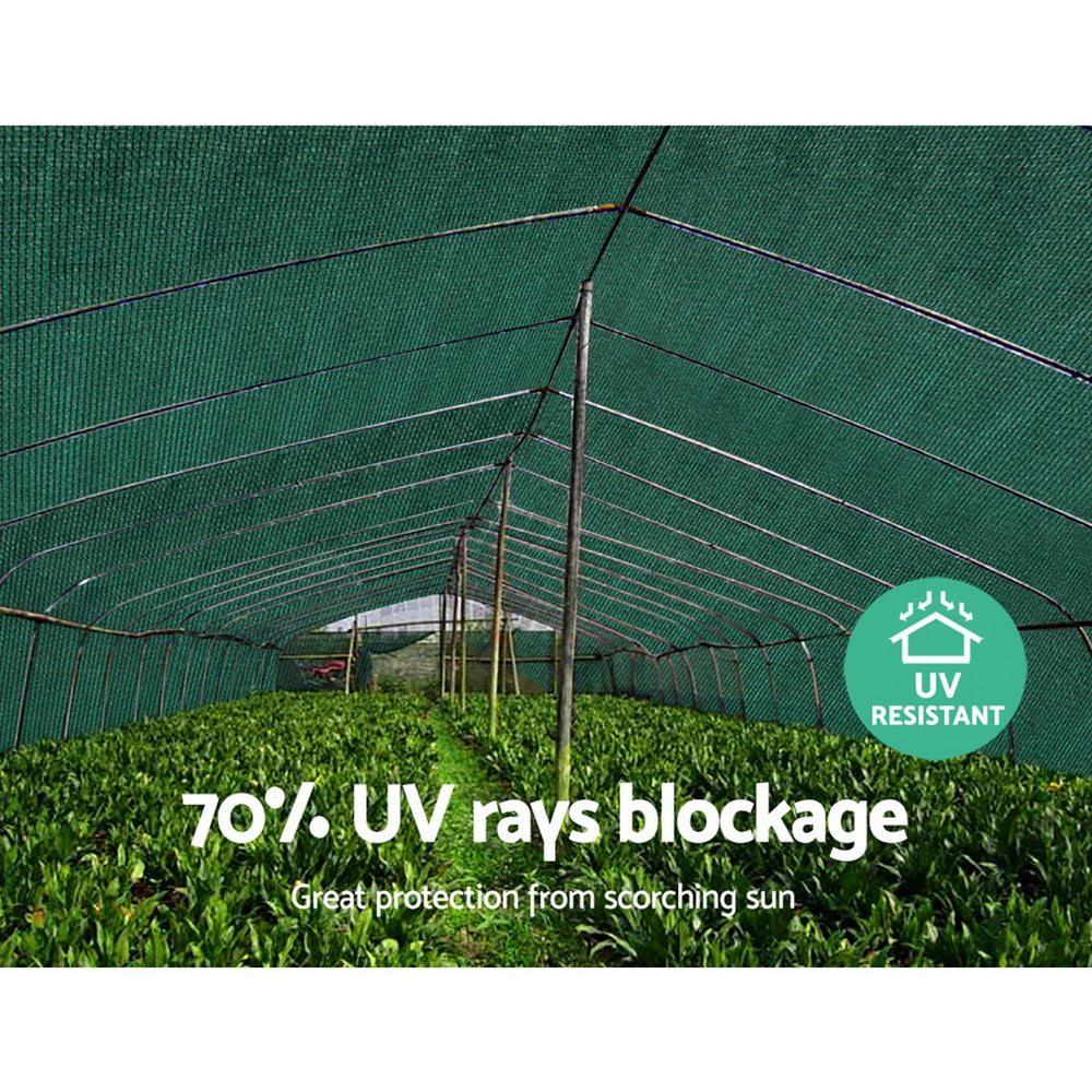 Instahut 70% Shade Cloth 3.66x20m Shadecloth Sail Heavy Duty Green 6