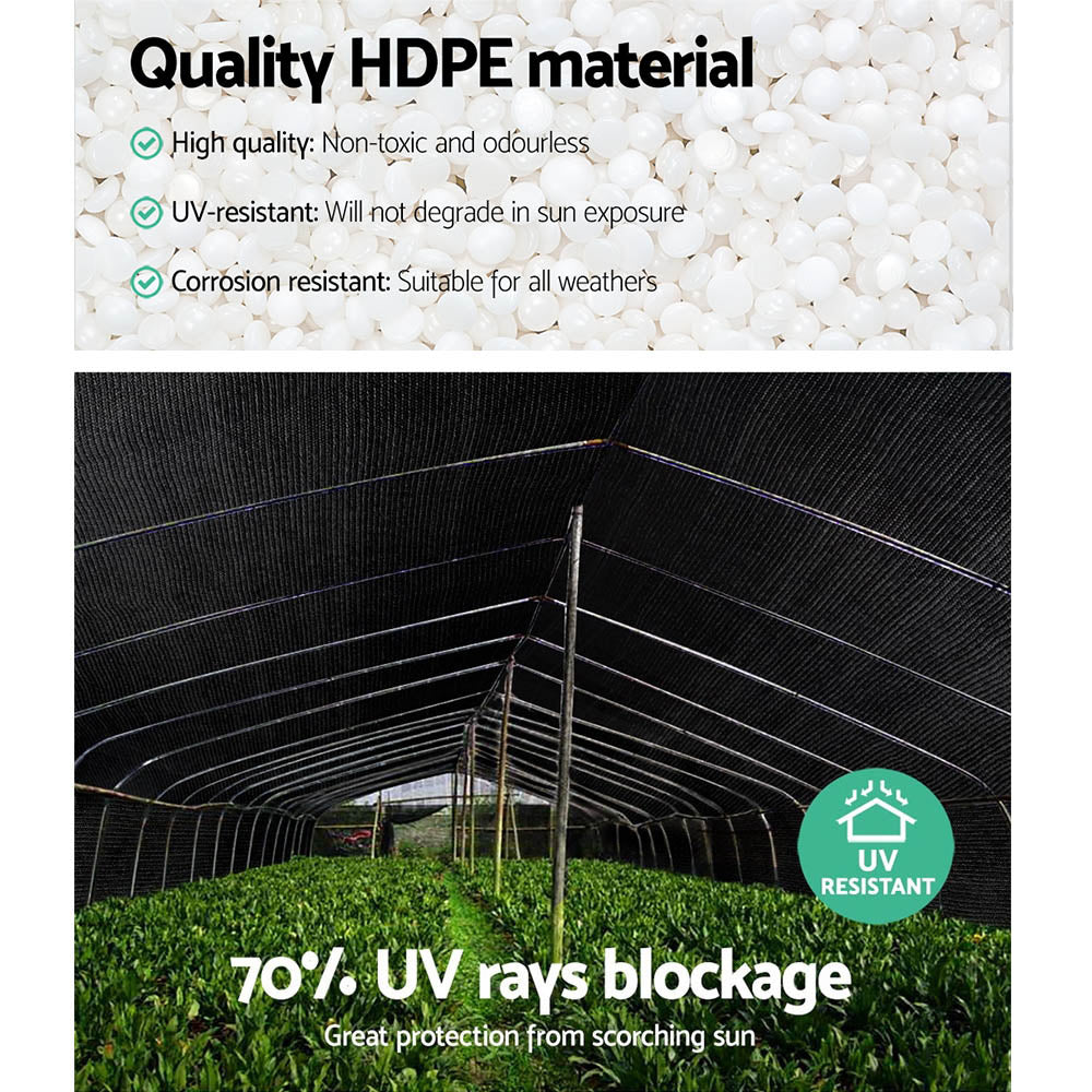 Instahut 70% Shade Cloth 3.66x30m Shade Cloth Sail Heavy Duty Shadecloth Garden Mesh Roll BK 6