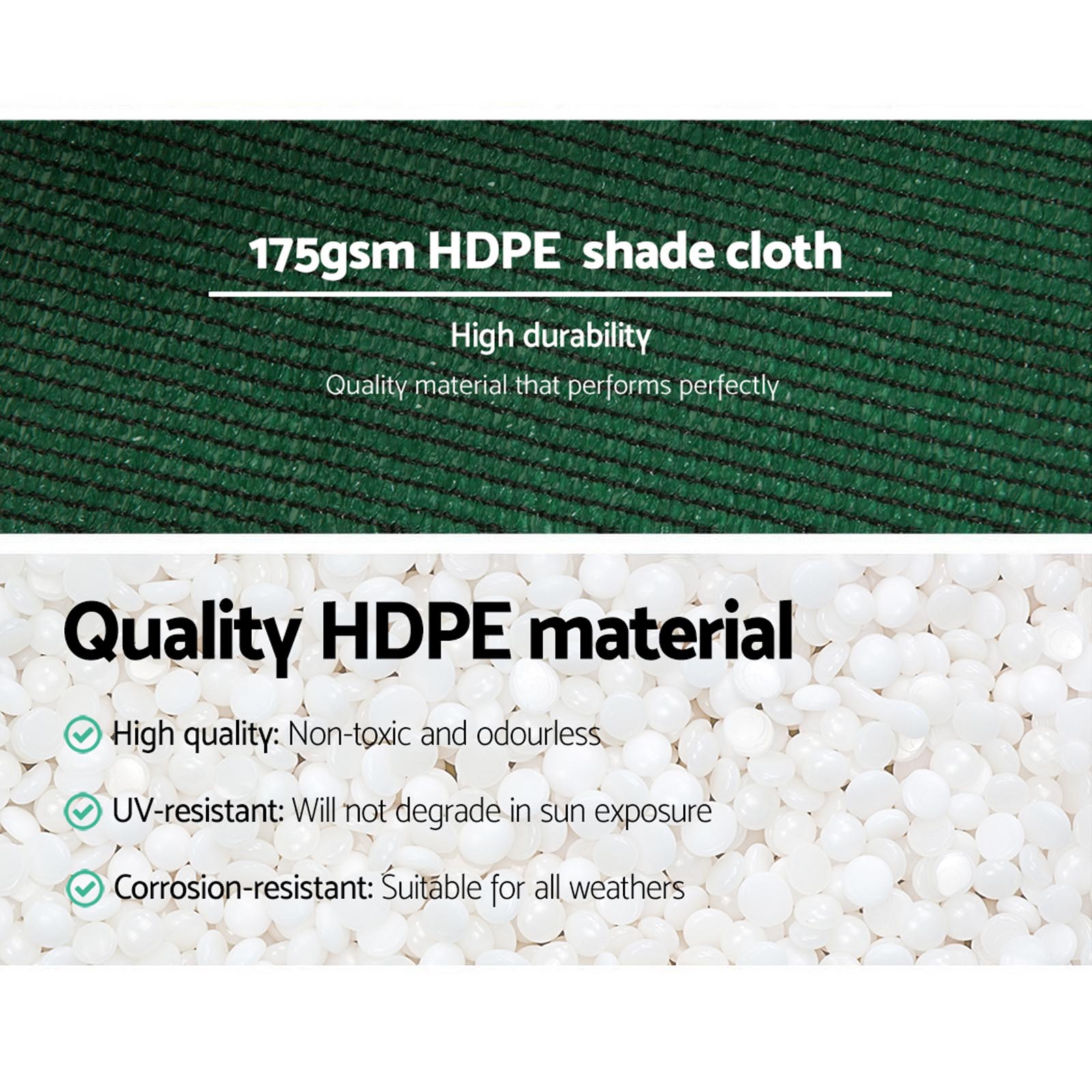 Instahut 70% Shade Cloth 3.66x30m Shadecloth Sail Heavy Duty Green 5