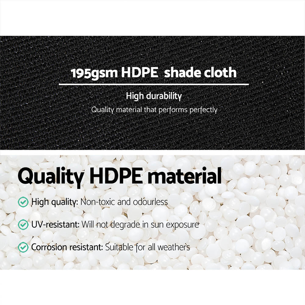 Instahut 90% Shade Cloth 3.66x30m Shadecloth Sail Heavy Duty Black 5