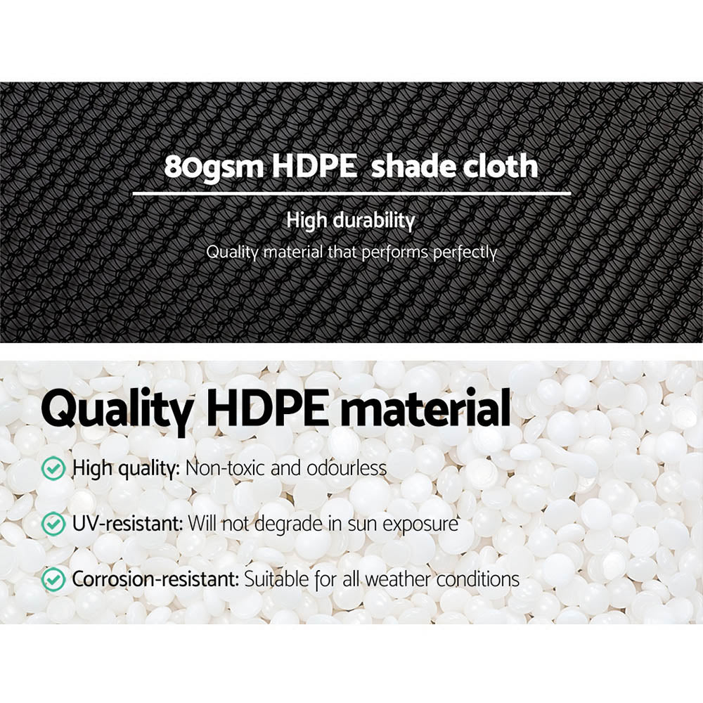 Instahut 30% Shade Cloth 3.66x30m Shadecloth Wide Heavy Duty Black 5