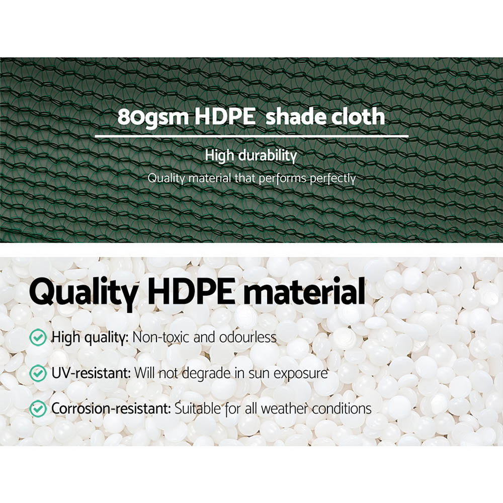 Instahut 30% Shade Cloth 3.66x30m Shadecloth Wide Heavy Duty Green 5