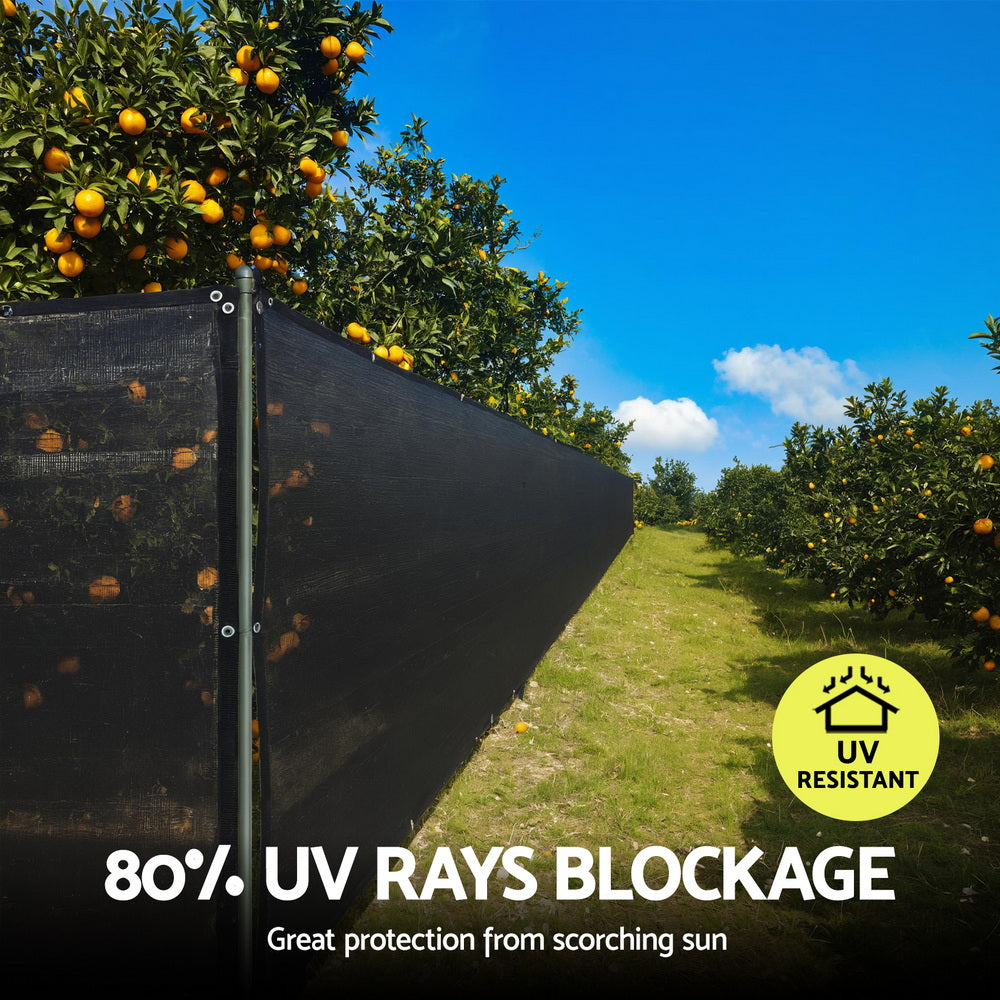 Instahut Shade Cloth Sun Shade Fabric Patio UV Resistant Black 10x2m 6