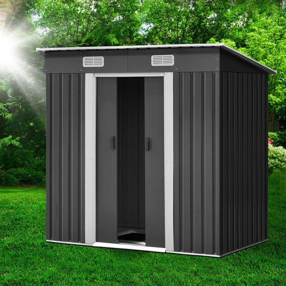 Giantz Garden Shed 1.94x1.21M w/Metal Base Sheds Outdoor Storage Tool Steel House Sliding Door 7