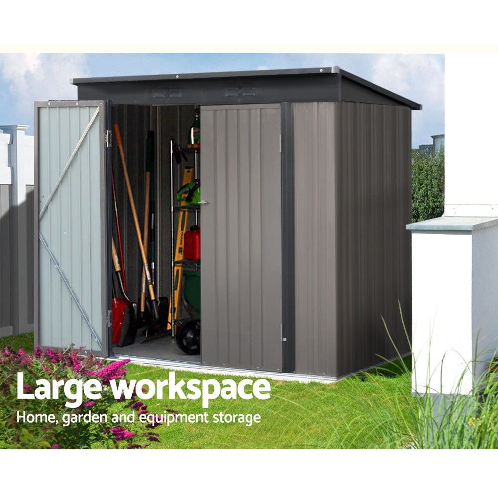 Giantz Garden Shed 1.95x1.31M Sheds Outdoor Storage Steel Workshop House Tool Double Door 4