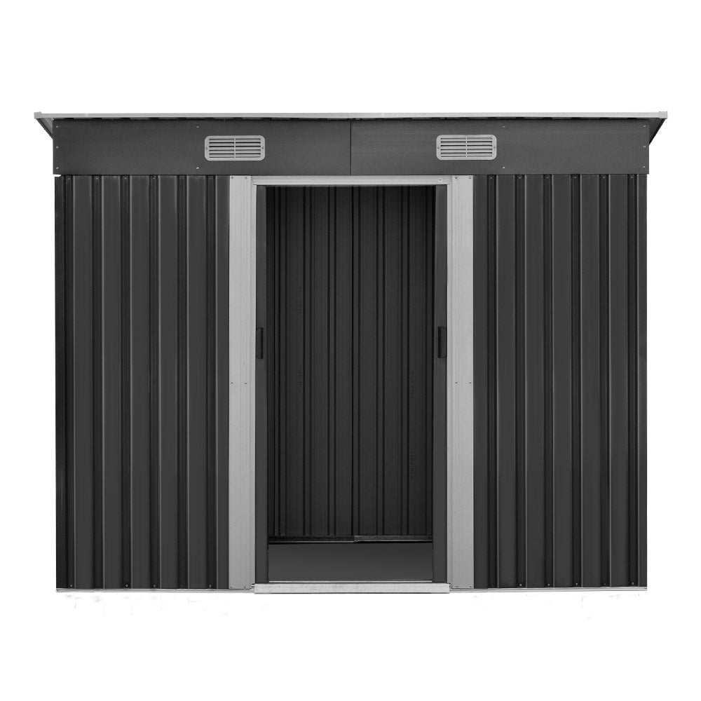 Giantz Garden Shed 2.38x1.31M Sheds Outdoor Storage Tool Metal Workshop Shelter Sliding Door 3